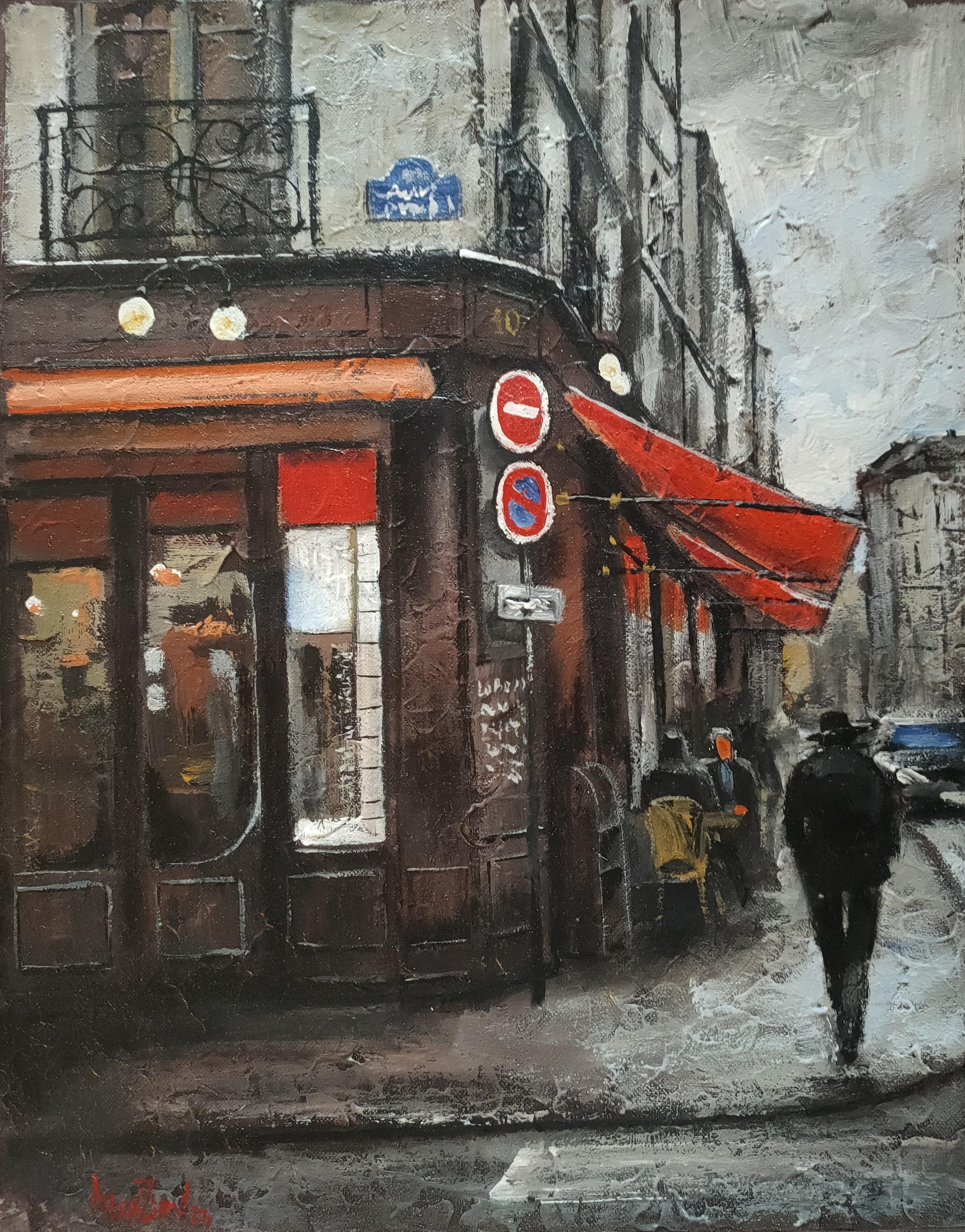 École française du matin à Paris Texture Peinture acrylique d'Alexander Zhilyaev