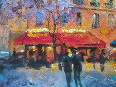 Romantico paesaggio urbano di Parigi in primavera Pittura acrilica di Alexander Zhilyaev