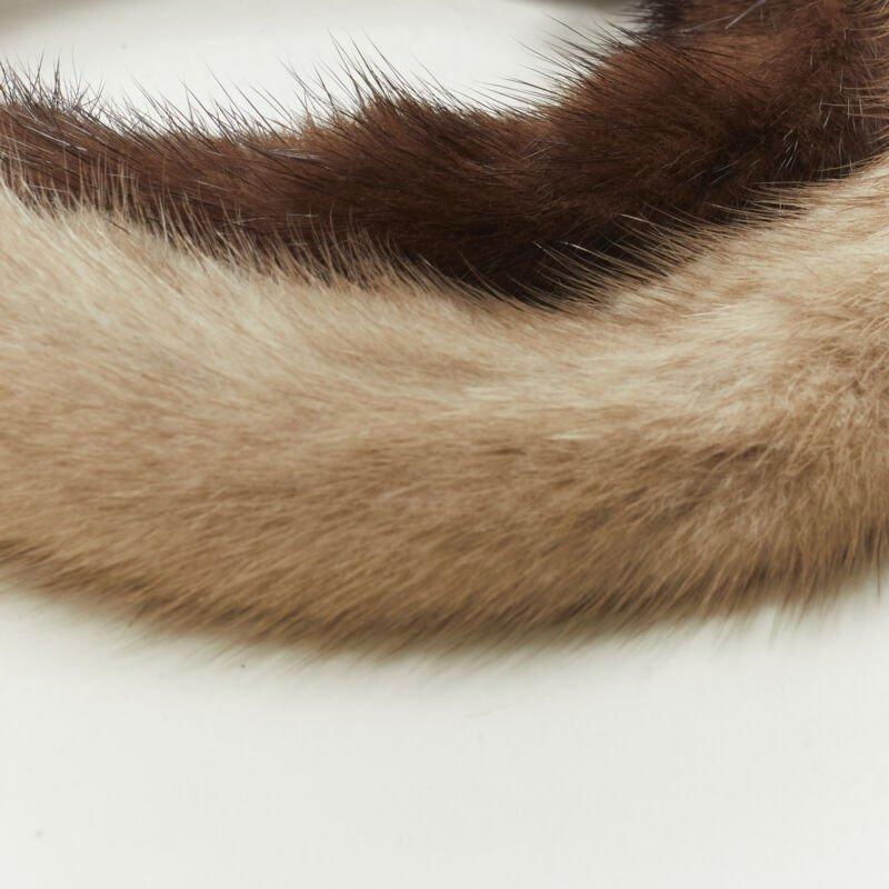 ALEXANDER ZOUARI 2X fascia in pelliccia di visone marrone naturale grigio In condizioni ottime in vendita a Hong Kong, NT