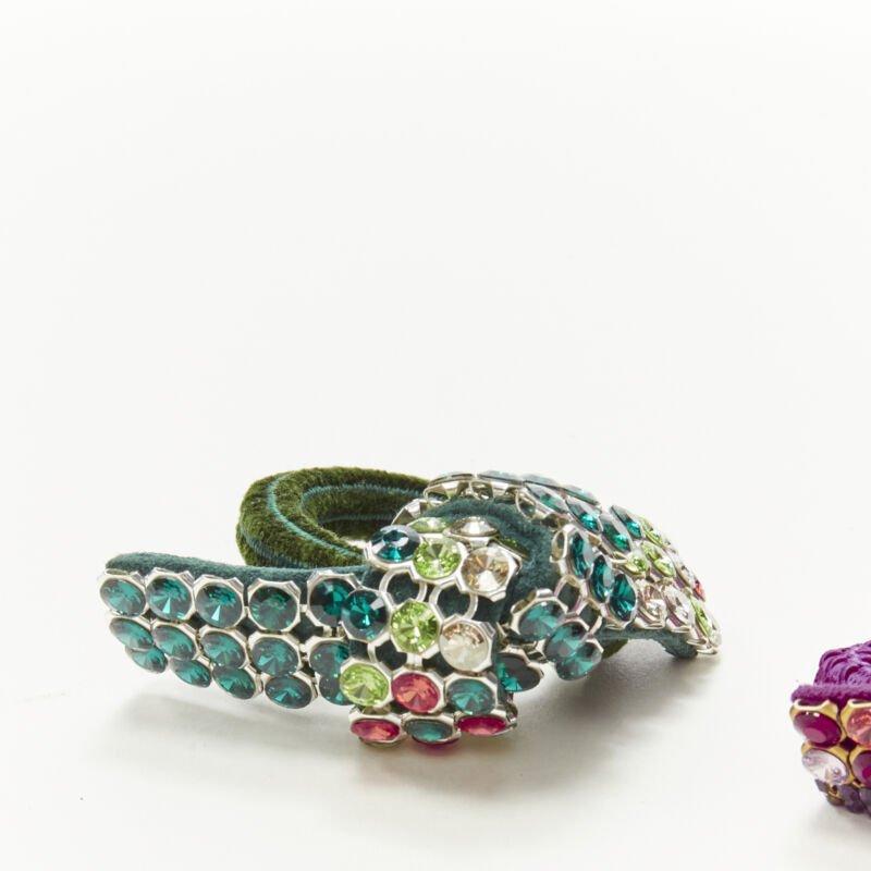 Marron ALEXANDER ZOUARI nœud papillon 3X en or bleu vert et cristal orné de strass  cravate en vente