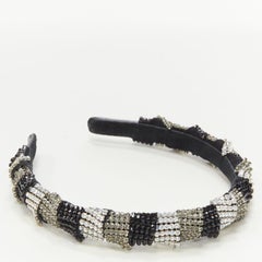 ALEXANDER ZOUARI black silver crystal encrusted headband
