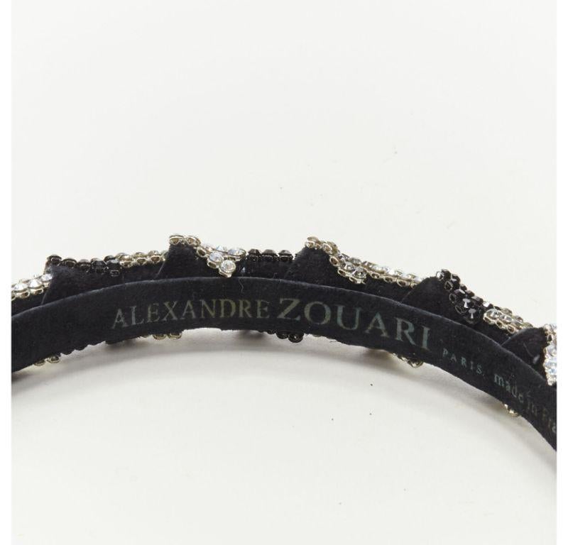 ALEXANDER ZOUARI black silver crystal encrusted headband For Sale 1