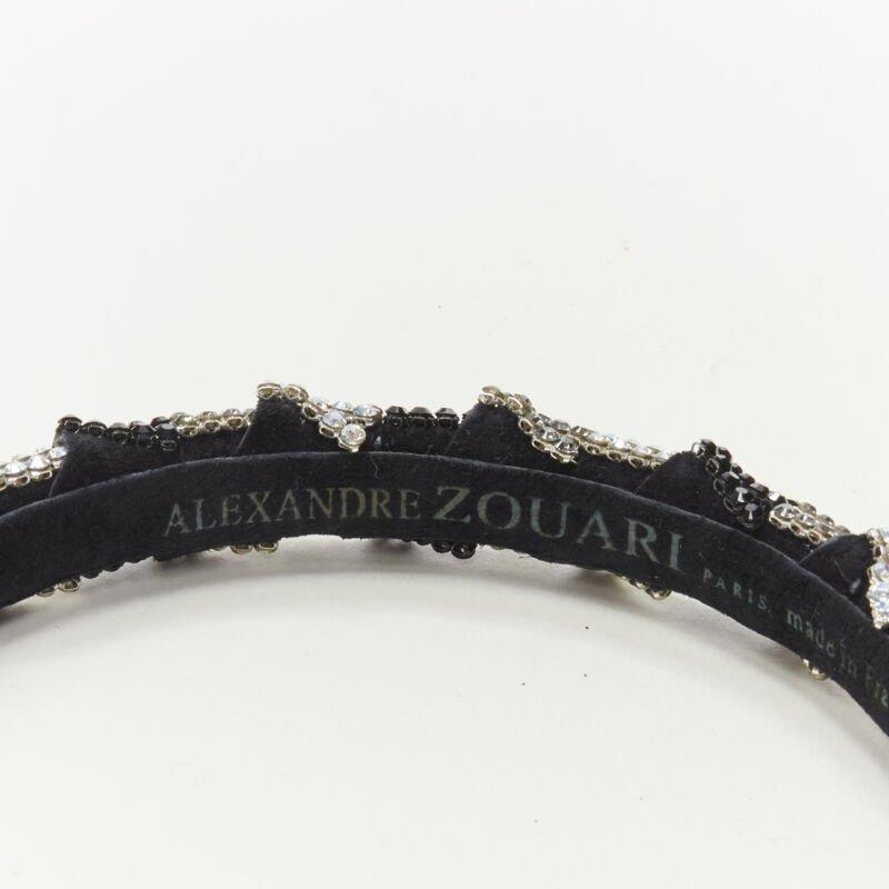 ALEXANDER ZOUARI black silver crystal encrusted headband For Sale 1
