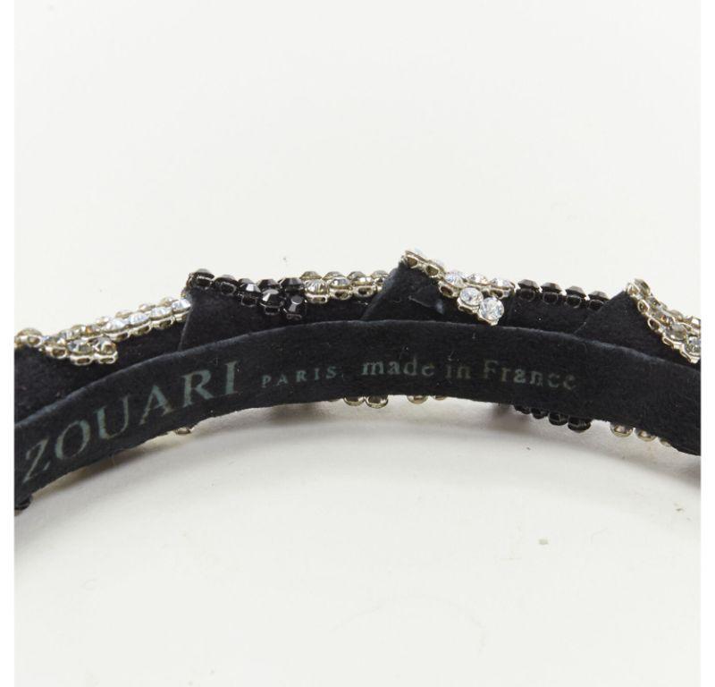 ALEXANDER ZOUARI black silver crystal encrusted headband For Sale 2