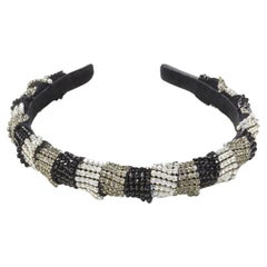 ALEXANDER ZOUARI black silver crystal encrusted headband