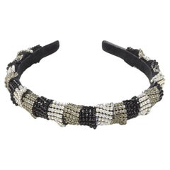ALEXANDER ZOUARI black silver crystal encrusted headband