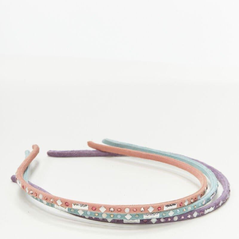 ALEXANDER ZOUARI LOT DE 3 Bandeau en daim rose sarcelle violet orné de cristaux
Référence : ANWU/A00209
Marque : Alexandre Zouari
Designer : Alexandre Zouari
MATERIAL : Suède
Couleur : Rouge, Multicolore
Motif : Solide
Fabriqué en :