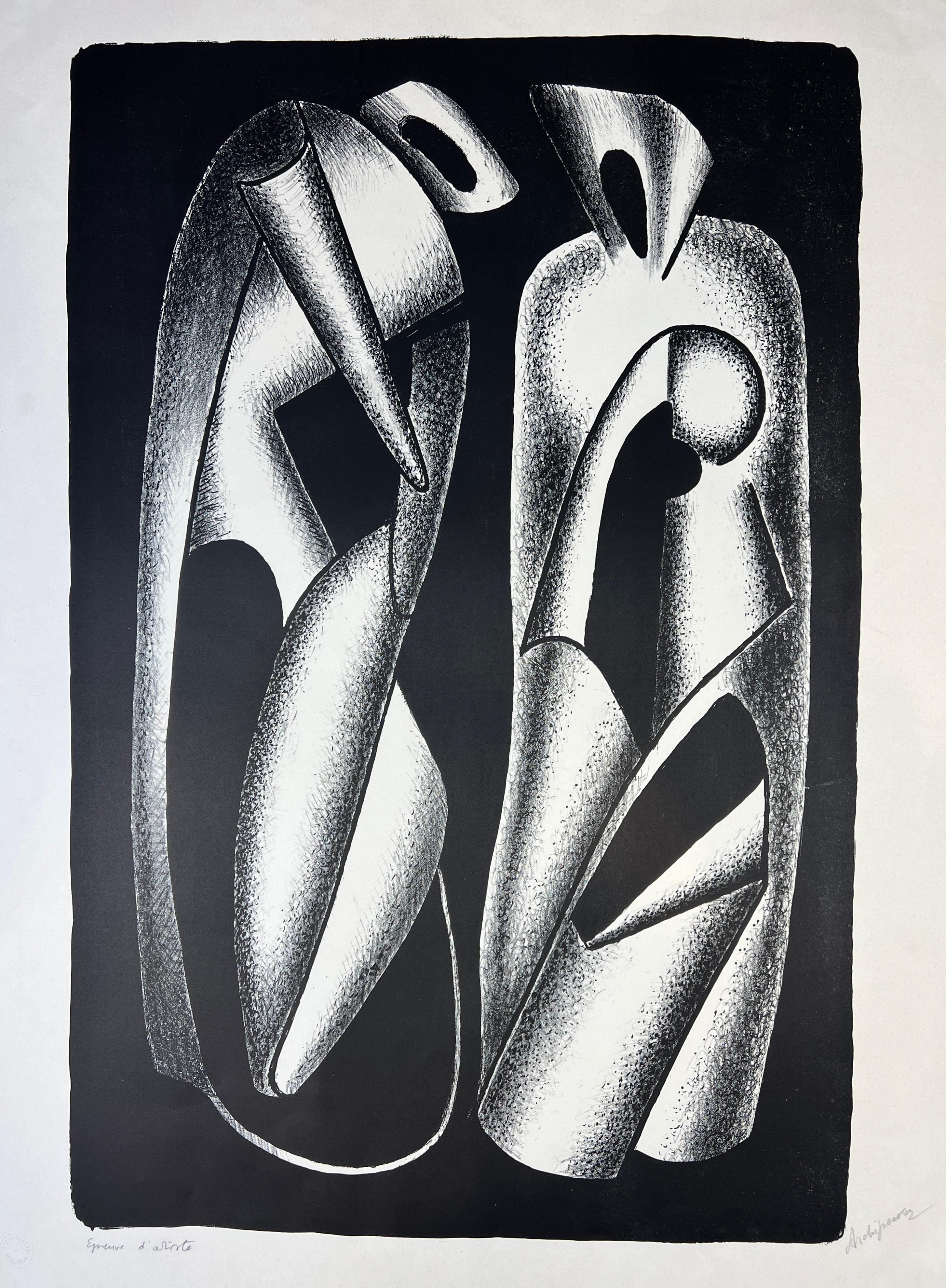 Alexander Archipenko - Les Formes Vivantes - Lithographie auf BFK Rives Papier -1963 im Angebot 2