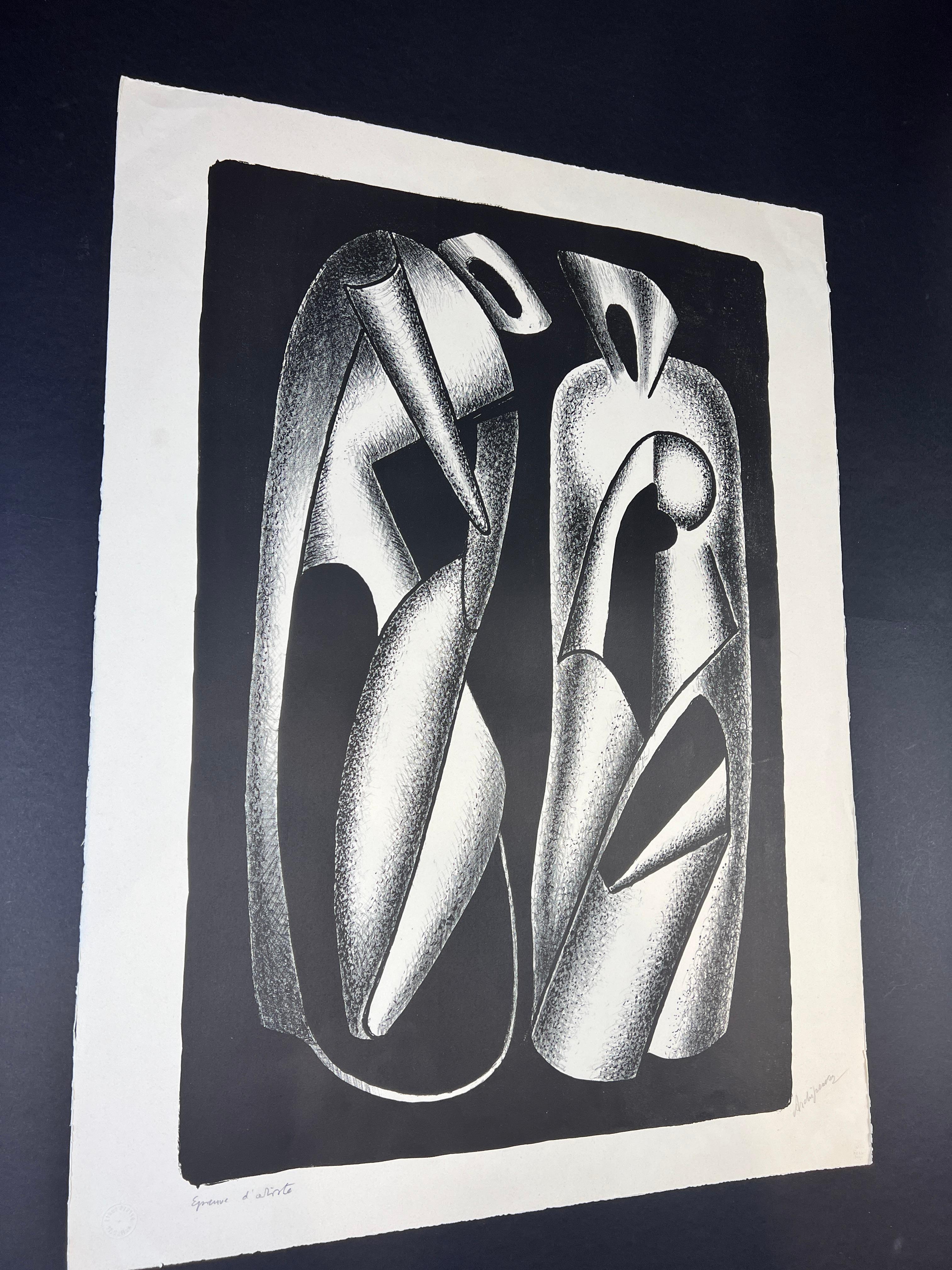 Alexander Archipenko - Les Formes Vivantes - Lithographie auf BFK Rives Papier -1963 im Angebot 7