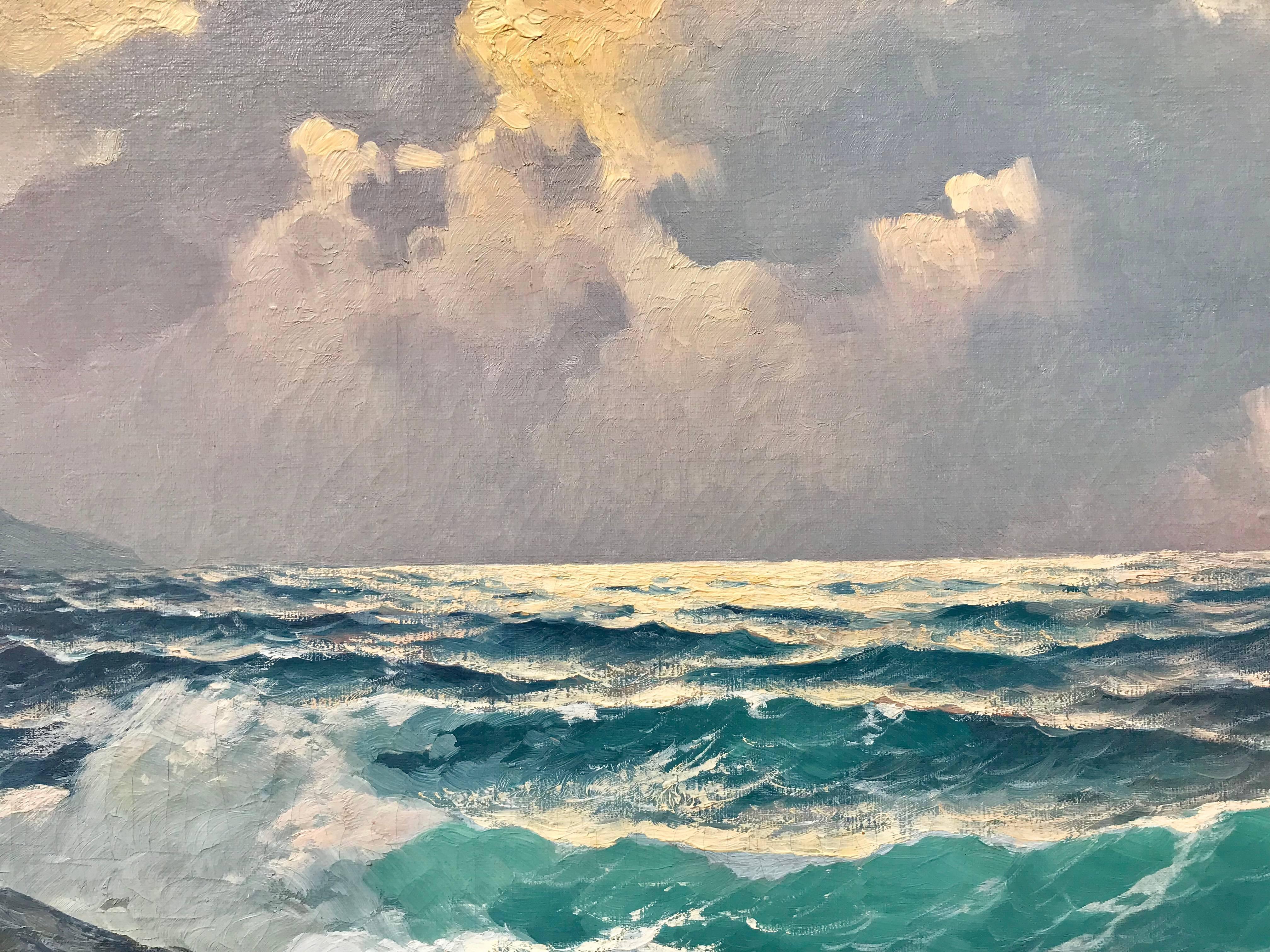 “Pacific Light” - Post-Impressionist Painting by Alexander Dzigurski