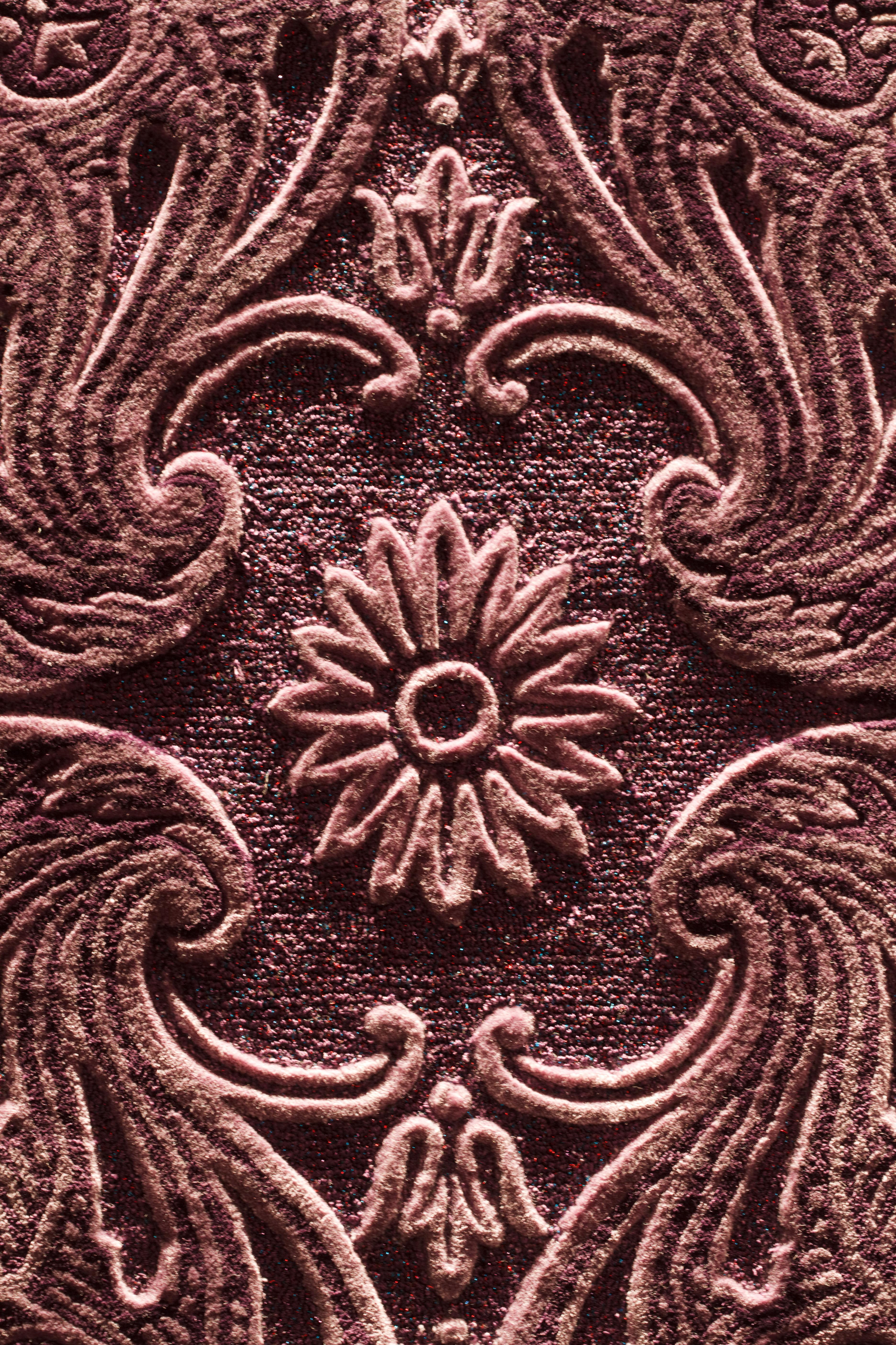 Hand-Carved Western European Tufted Rug from 