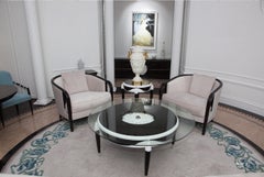 Western Europe Contemporary Wool Tufted Area Round Rug "Irises"