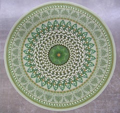 Western European Wool Tufted Rug  "Empress", Couture Collection Floral Design