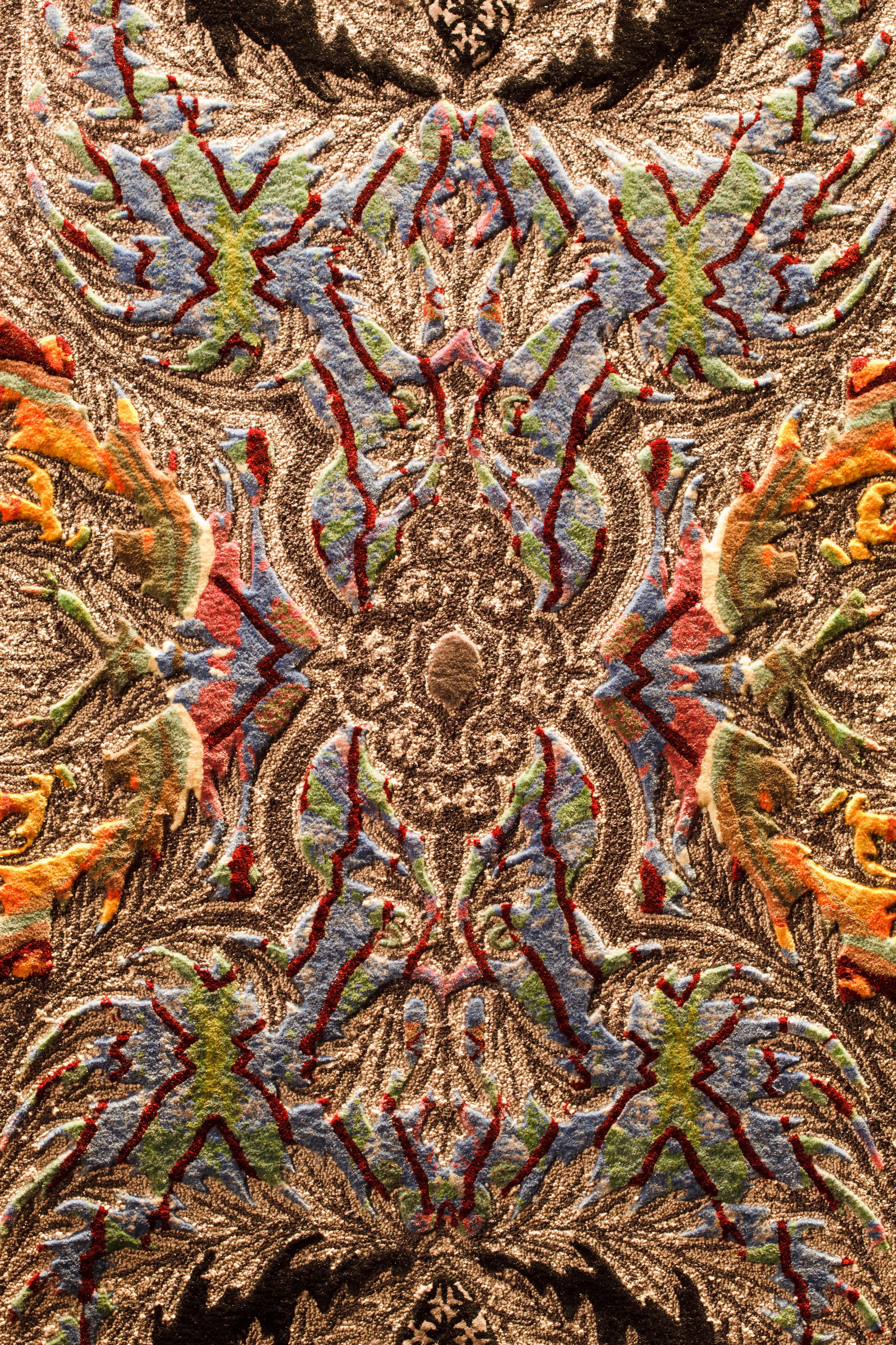 Western European Silk Tufted Rug, Luxury Collection, Jewelry Design, Blue Green In New Condition For Sale In Hong Kong, HK