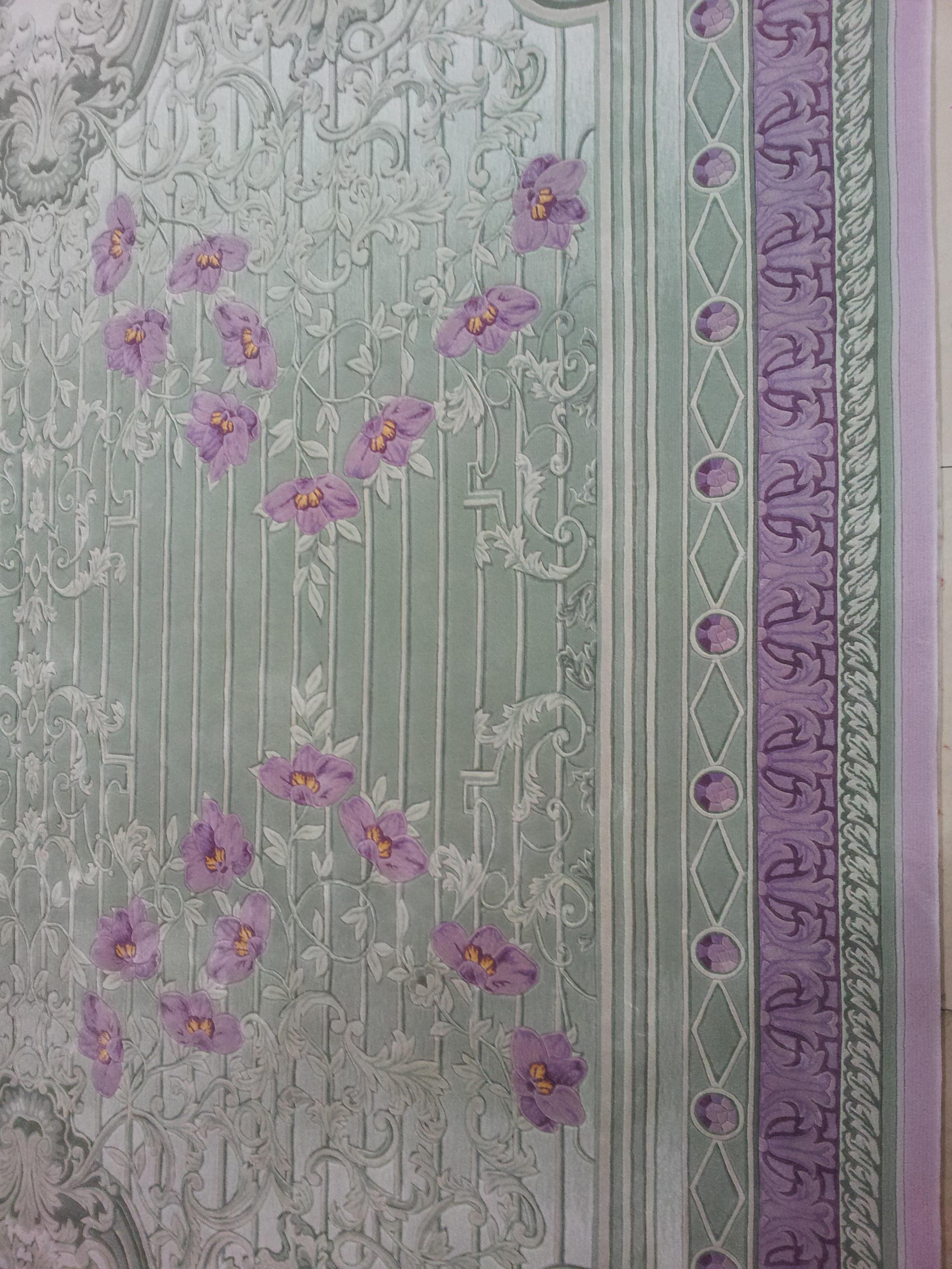 Chinese Western European Silk Tufted Rug, Luxury Collection, Limited Edition For Sale