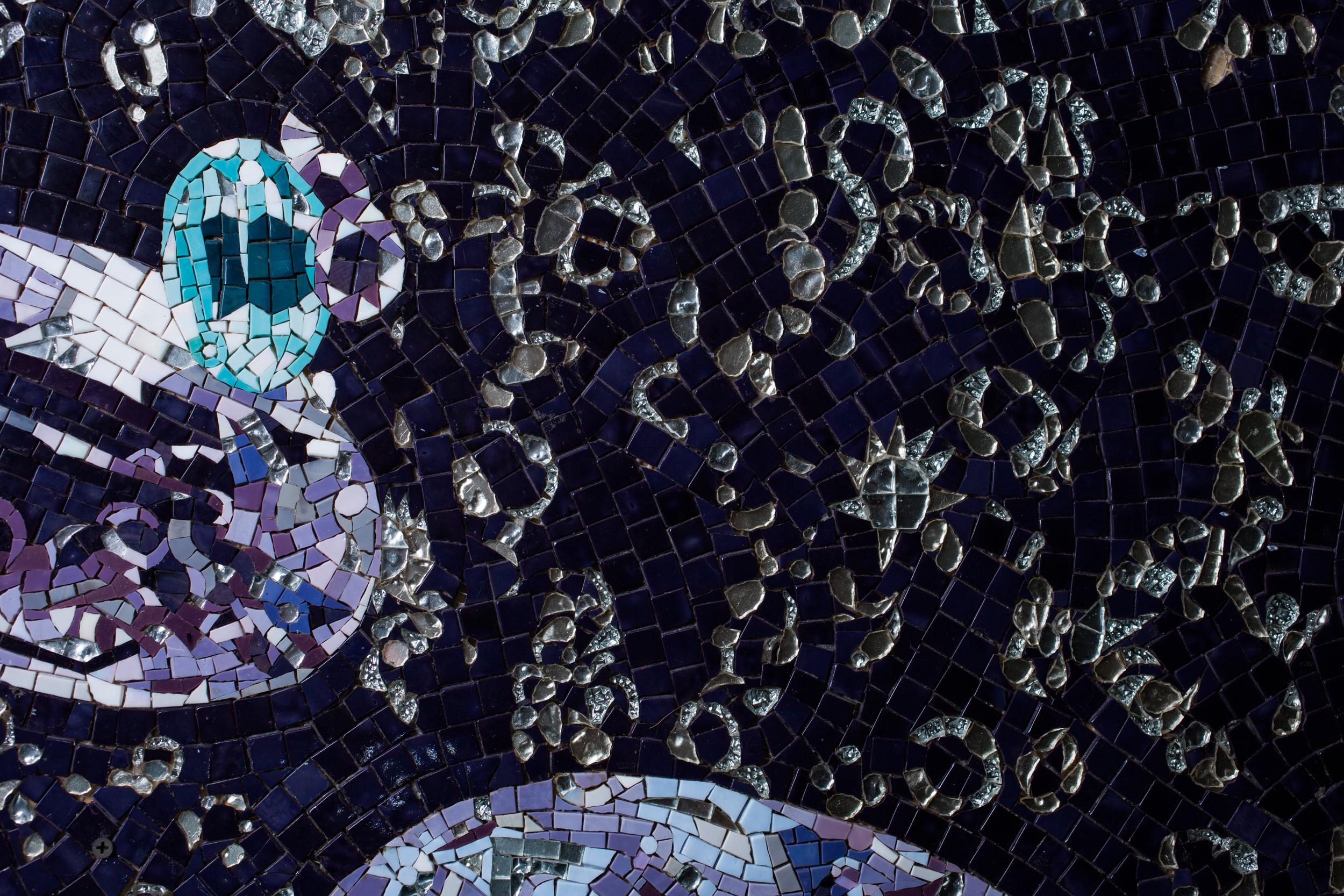 Art Glass Mural Glass & Marble Mosaic for wall and floor decoration, Jewelry Stones Design For Sale