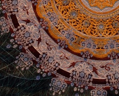 Custom Royal Silk Rug "Sapphires"  Luxury Blue Jewelry-Inspired Art Carpet