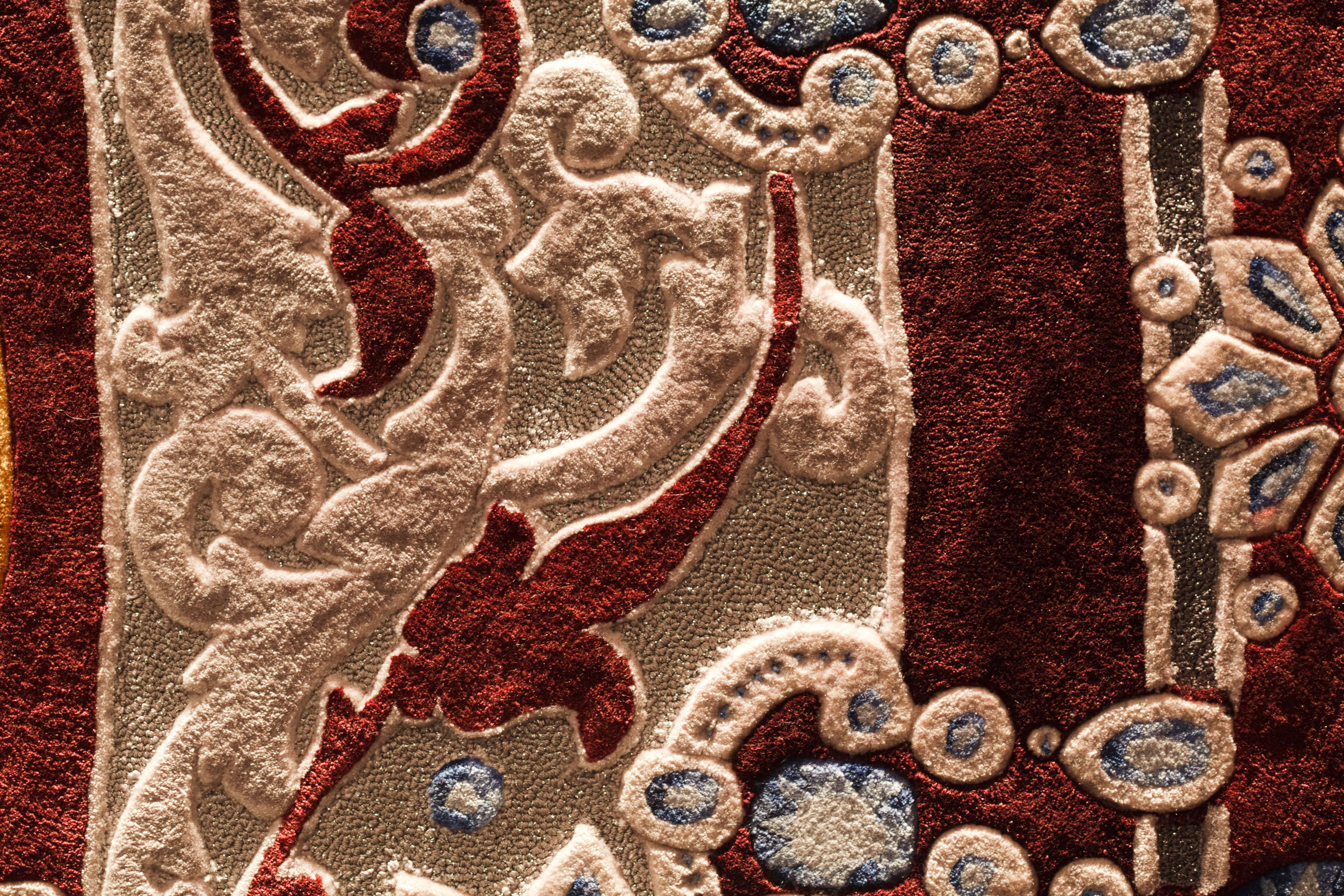 Silk Western European Wool Tufted Rug, Luxury Collection, Limited Edition For Sale