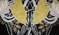 Western European Silk Tufted Area Rug, Black and Ornamental, Custom Order