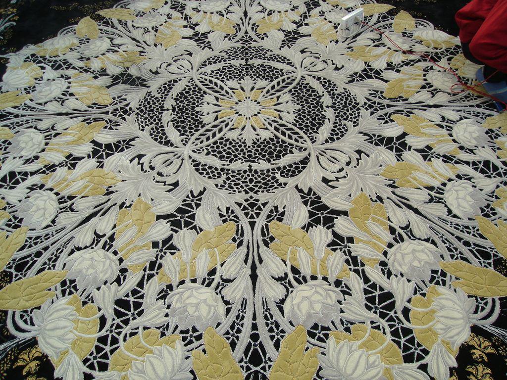 Alfombra de Seda Europea Occidental, Negro y Ornamental, Pedido a Medida Moderno en venta