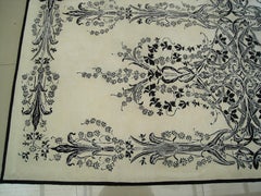 Cream & Black Art Nouveau Hand-Tufted Wool Rug by Alexander's Collection