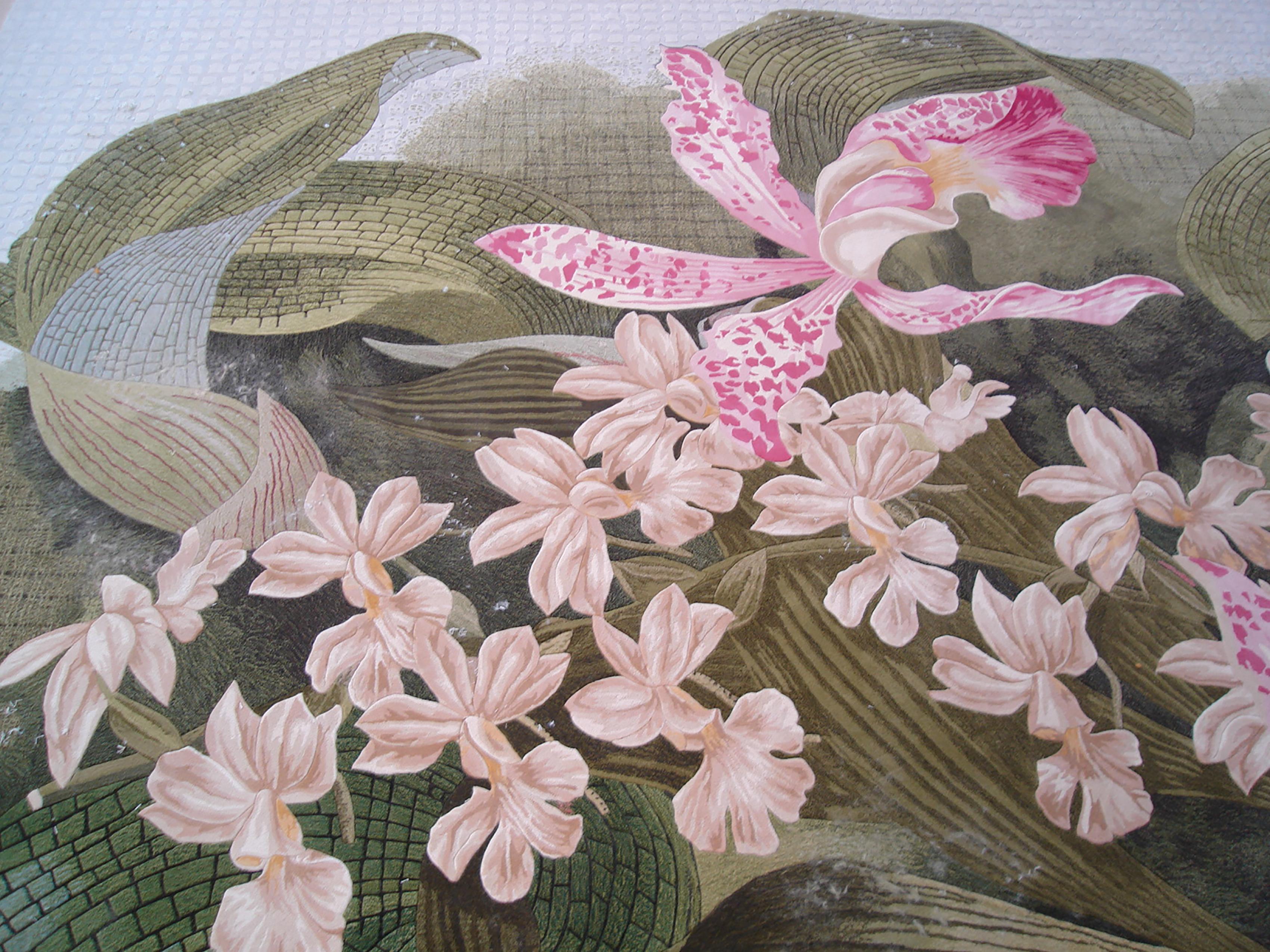 Chinese Western European Contemporary Rug Tufted Wool Luxury Collection 'Orchids' For Sale