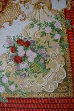 Mural Glass Mosaic in Flower Design, Neoclassical Style