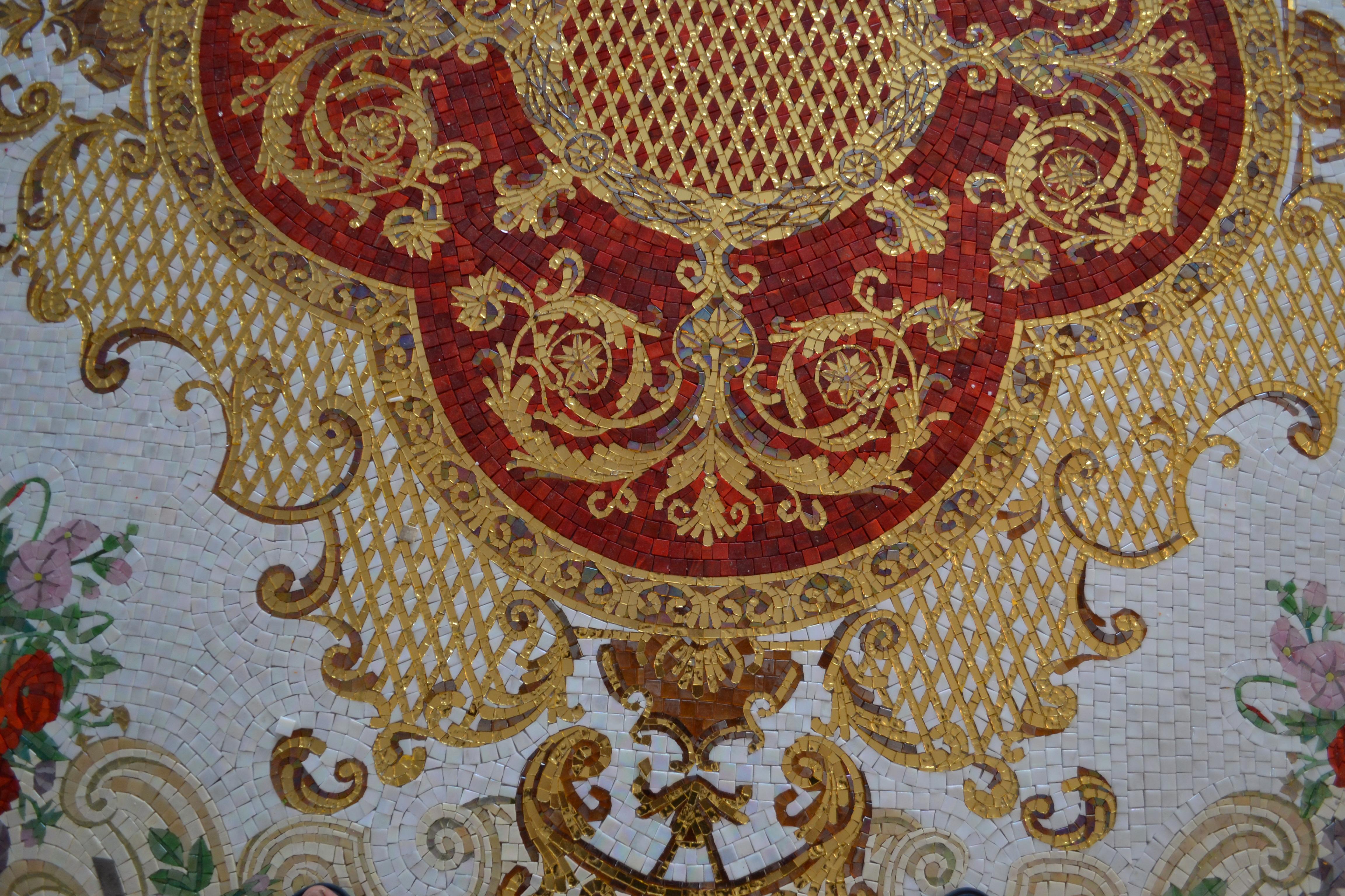 Mural Glass Mosaic in Flower Design, Neoclassical Style For Sale 1