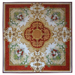 Mosaico de vidrio mural con diseño floral, estilo neoclásico