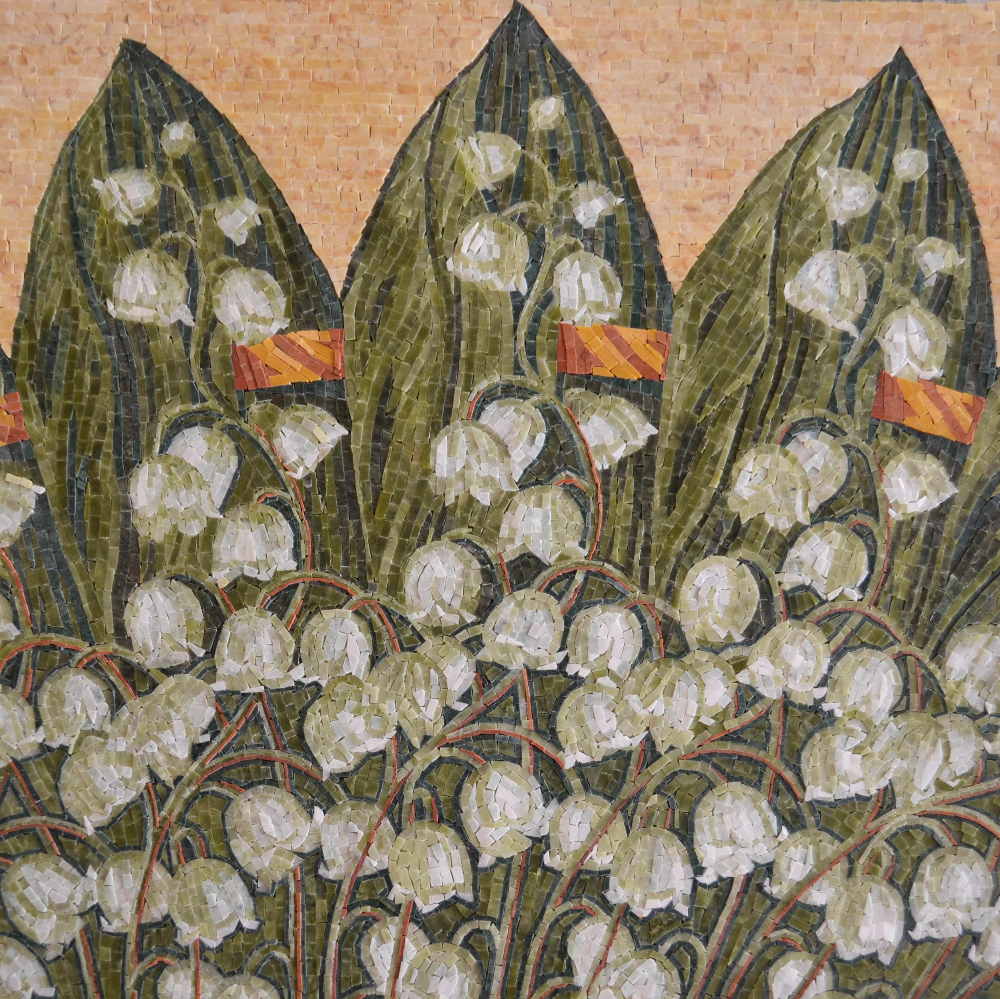 Mural Mosaico de Mármol para Decoración Interior y Exterior, Diseño de Flores Hecho a mano en venta