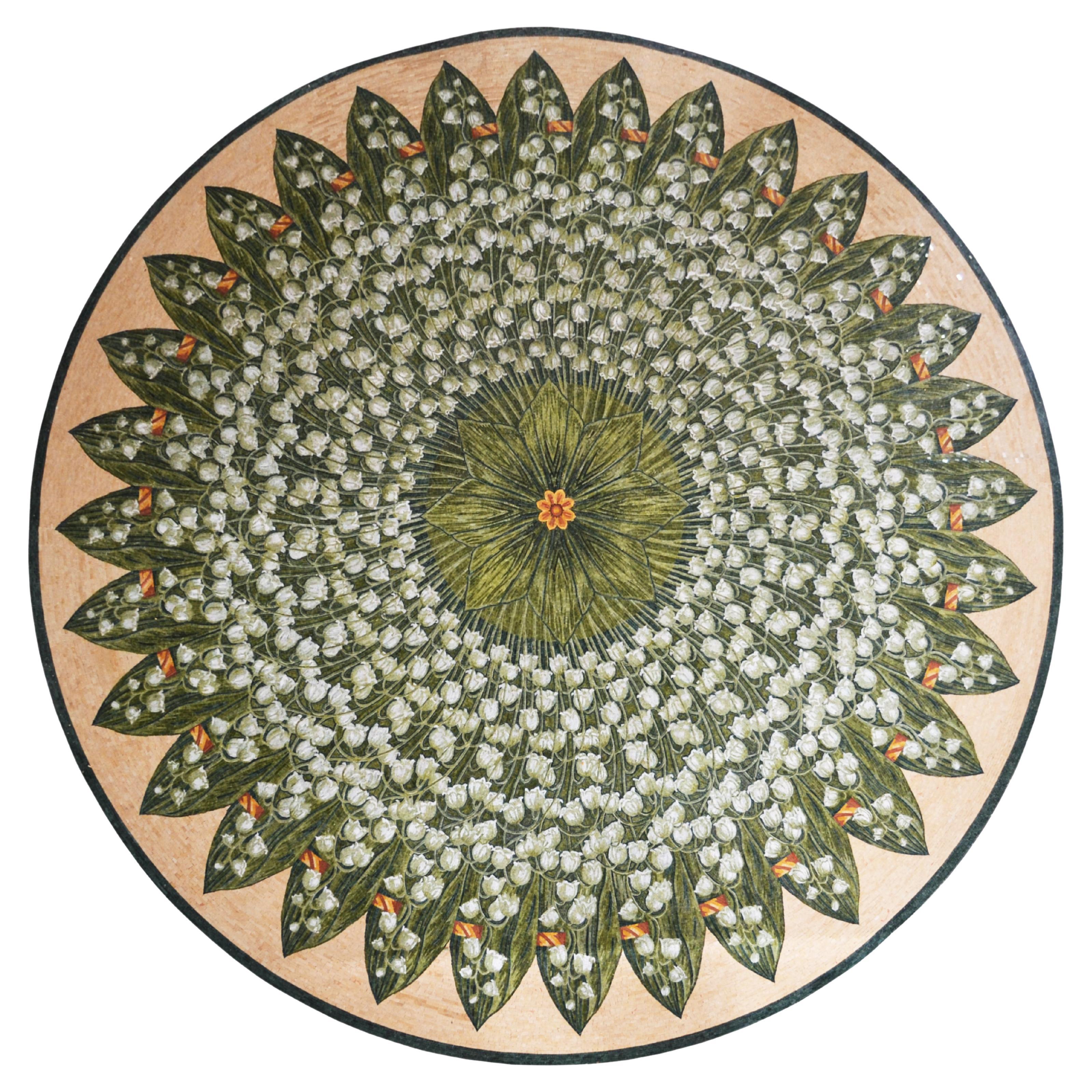 Mural Mosaico de Mármol para Decoración Interior y Exterior, Diseño de Flores en venta