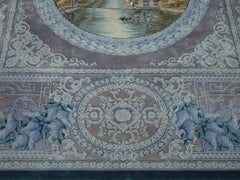 Western European Fine Silk Tufted Area Rug Grand Dutch Olga Royal Collection