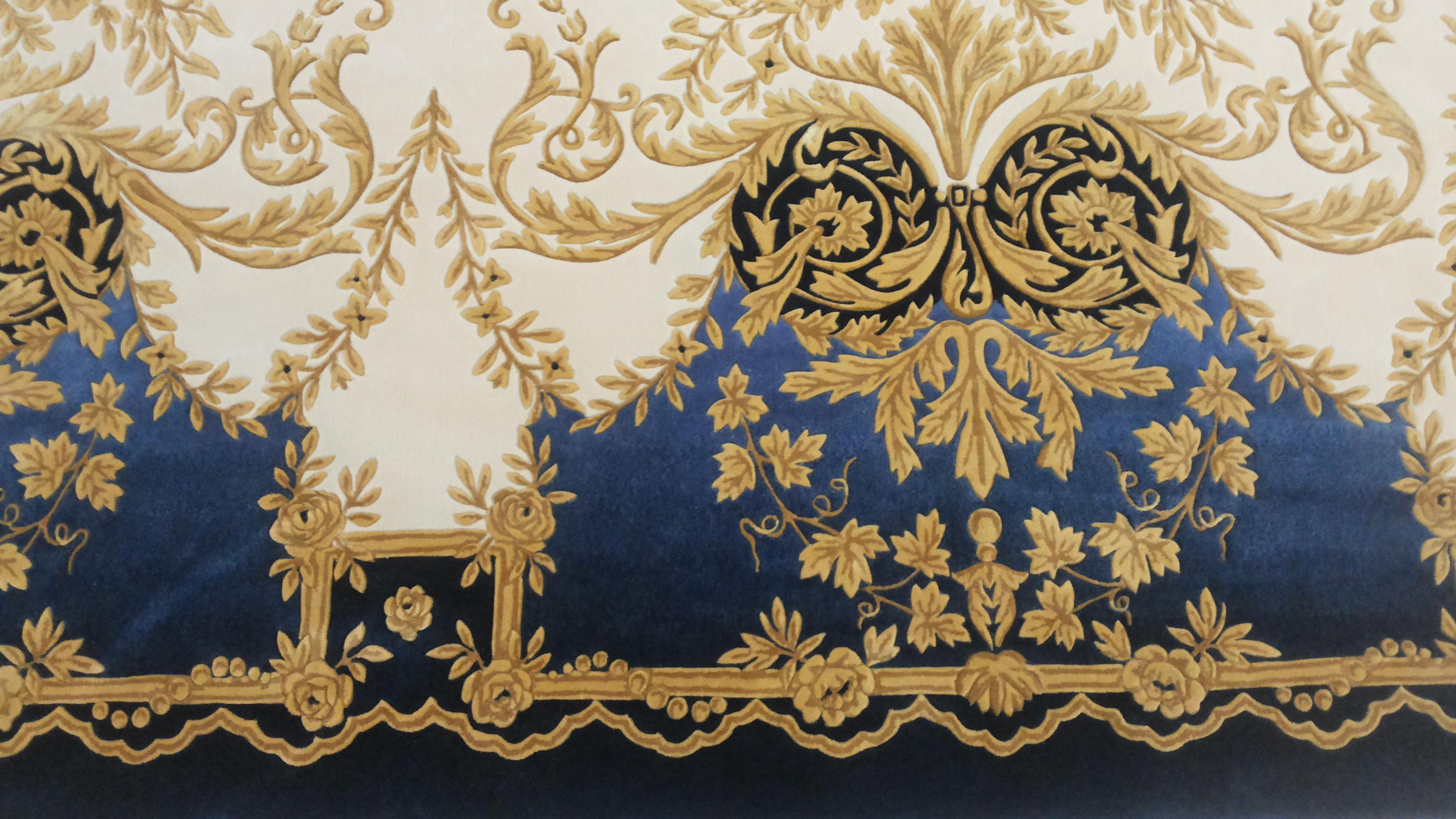 Western European Wool Tufted Area Rug Custom Order For Sale 4