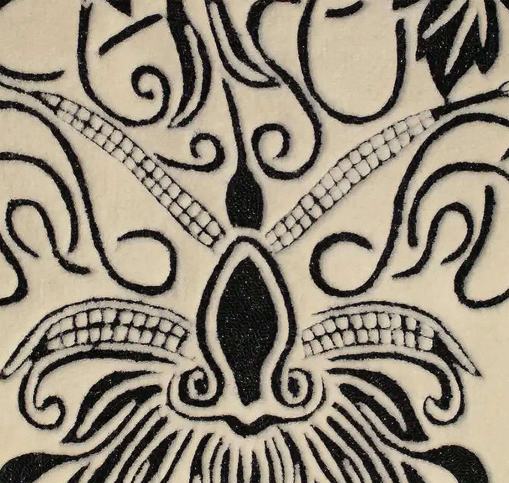 Alfombra de Seda Europea Occidental, Diseño Blanco y Negro, Pedido a Medida Siglo XXI y contemporáneo en venta