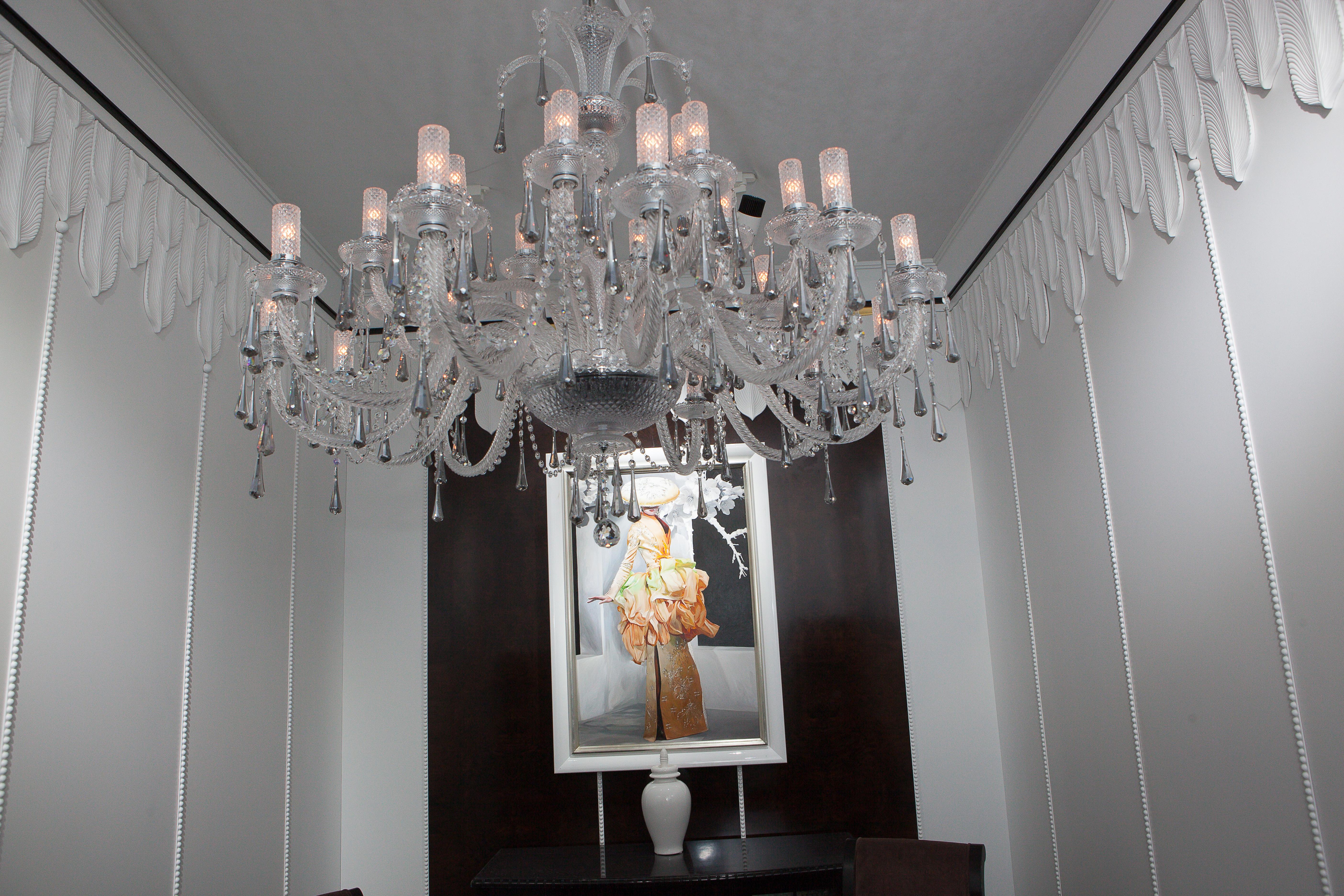 Hand-Carved Solid Wood Panel in White Finishing with Carved Elements, Custom Made For Sale