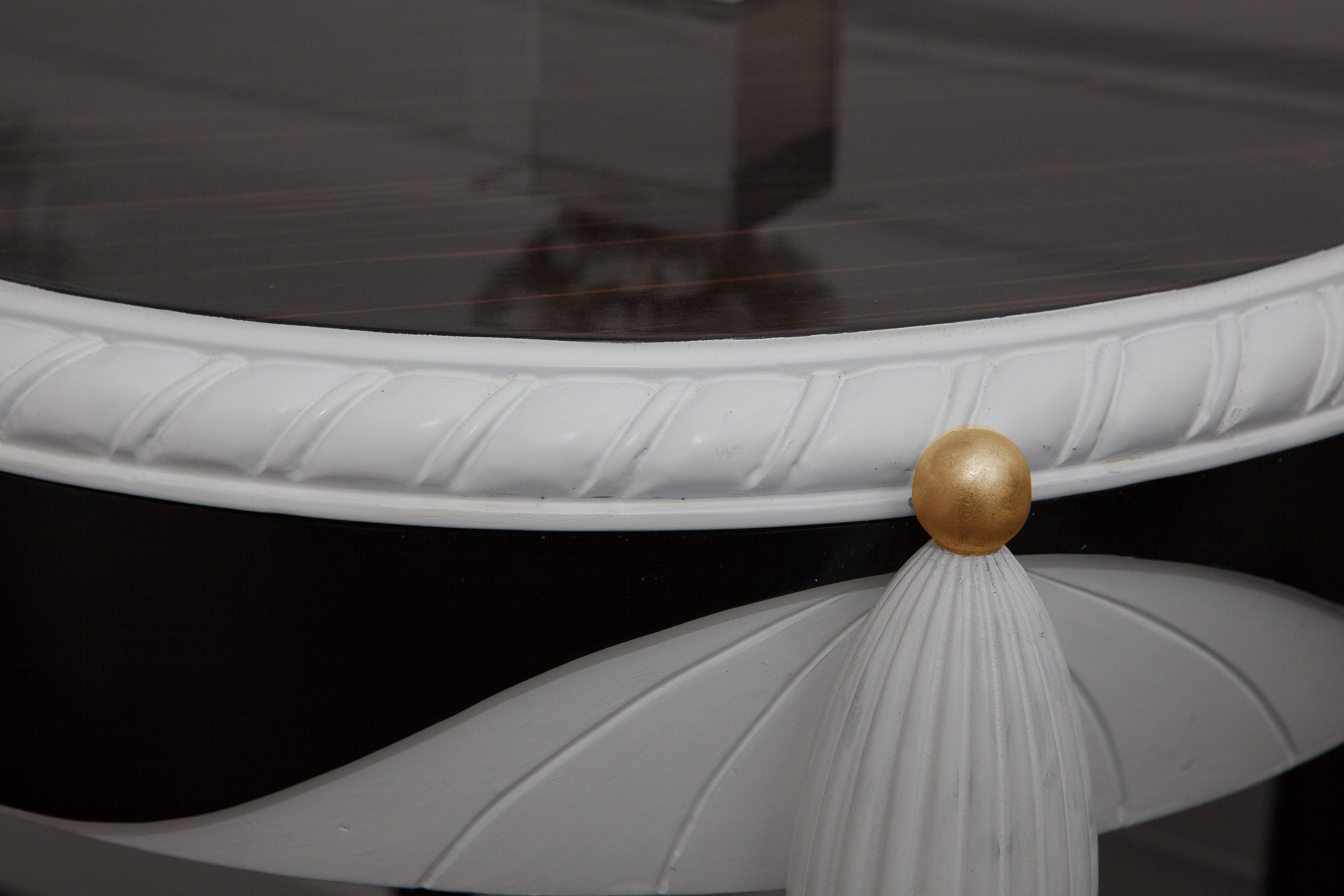 Alexander's Collection  White and Ebony Side Table For Sale 2