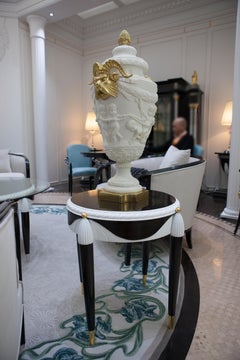 Alexander's Collection  White and Ebony Side Table