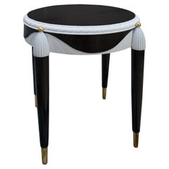 Alexander's Collection  White and Ebony Side Table