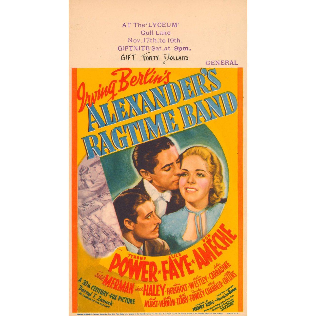 Original 1938 U.S. mini window card poster for the film Alexander's Ragtime Band directed by Henry King with Tyrone Power / Alice Faye / Don Ameche / Ethel Merman. Fine condition, rolled. Please note: the size is stated in inches and the actual size