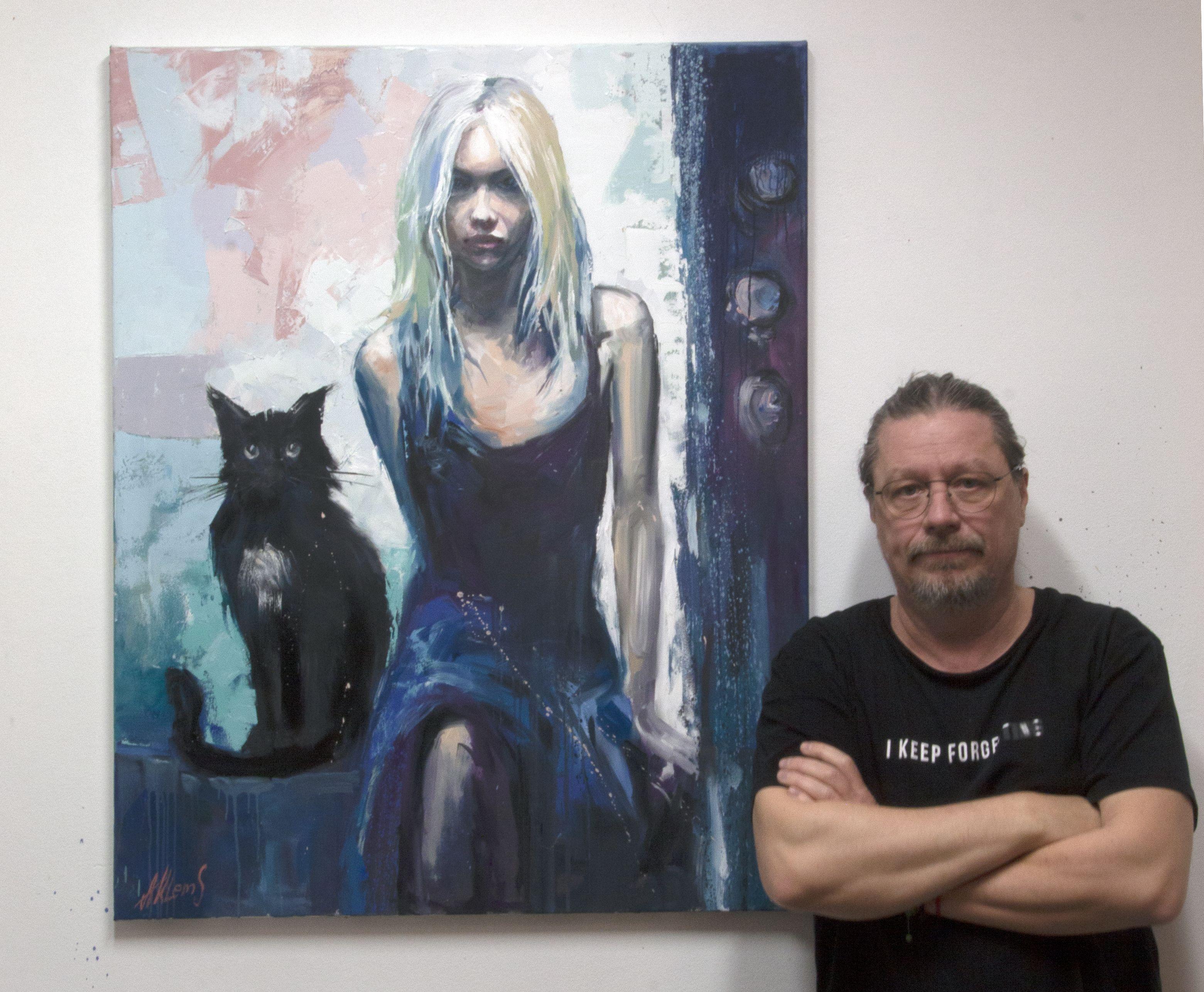 Mystical Duality: A Celtic Tale, Painting, Oil on Canvas For Sale 1