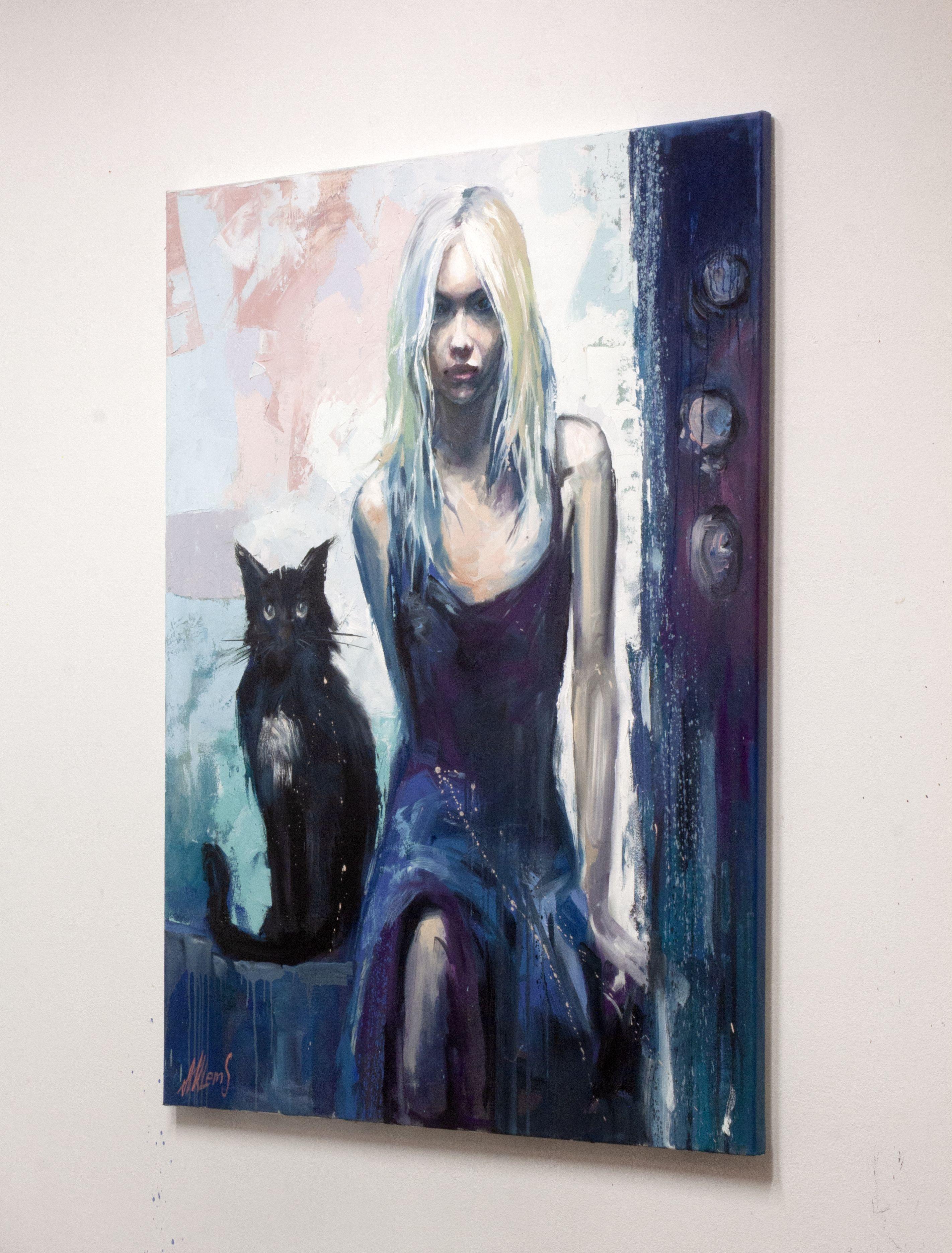 Mystical Duality: A Celtic Tale, Painting, Oil on Canvas For Sale 2