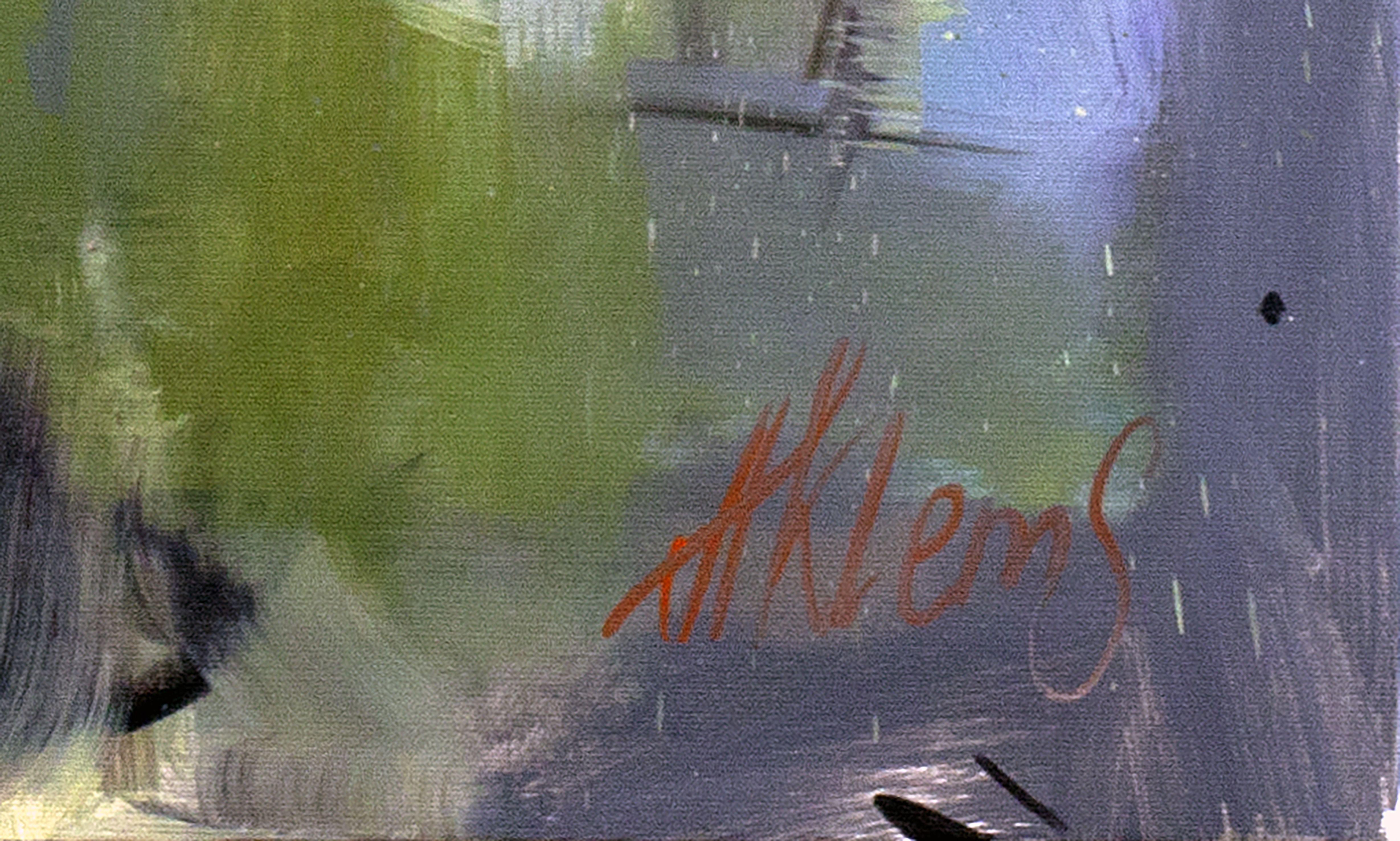 Porträt eines Mädchens mit kastanienbraunem Haar, gemalt im Stil des Impressionismus. Ich wollte die Melancholie der Mutterschaft in den Momenten des Abschieds von den erwachsenen Kindern zum Ausdruck bringen, wenn die mütterliche Fürsorge in den