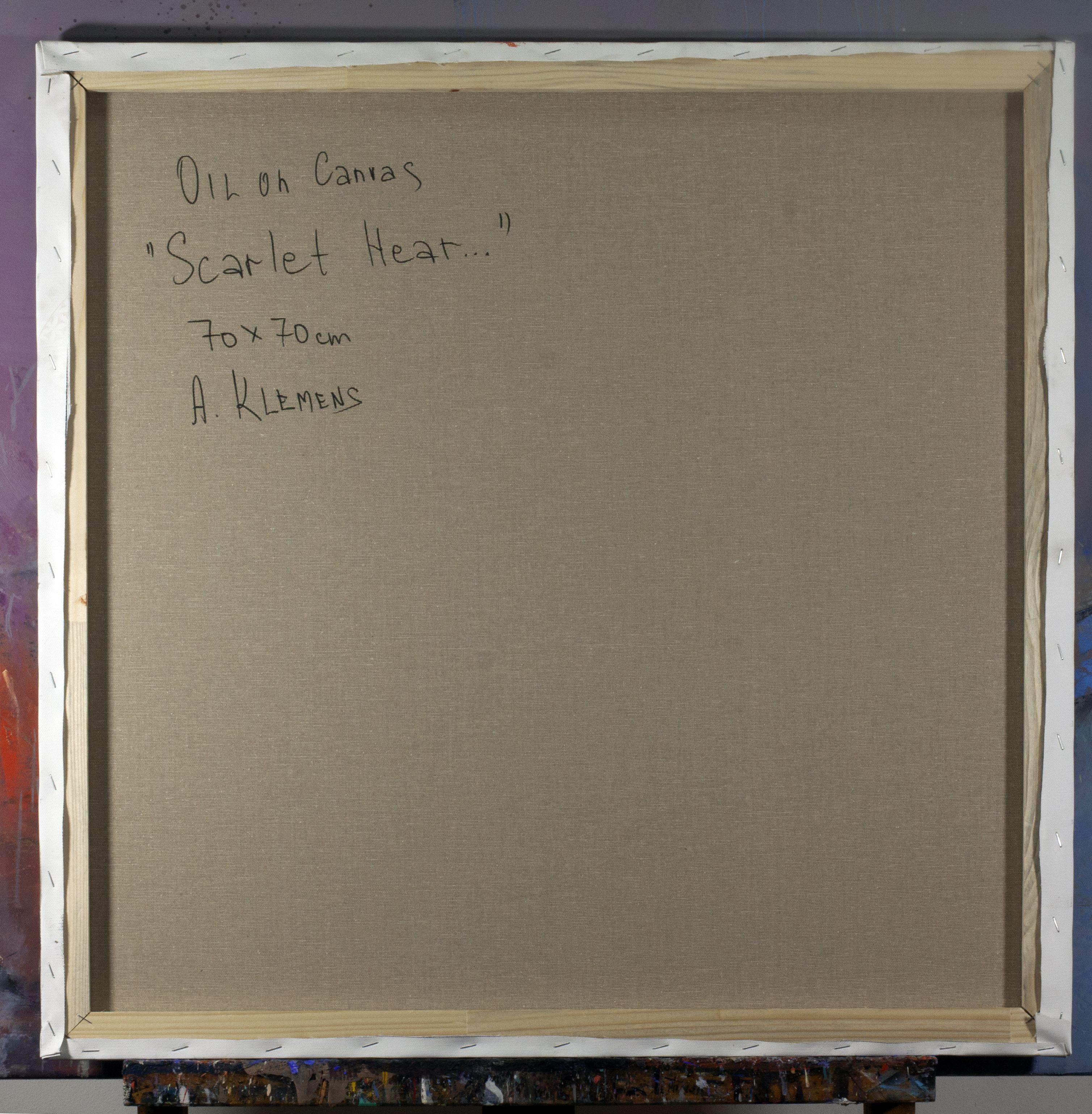 Scarlet hear..., Gemälde, Öl auf Leinwand im Angebot 1