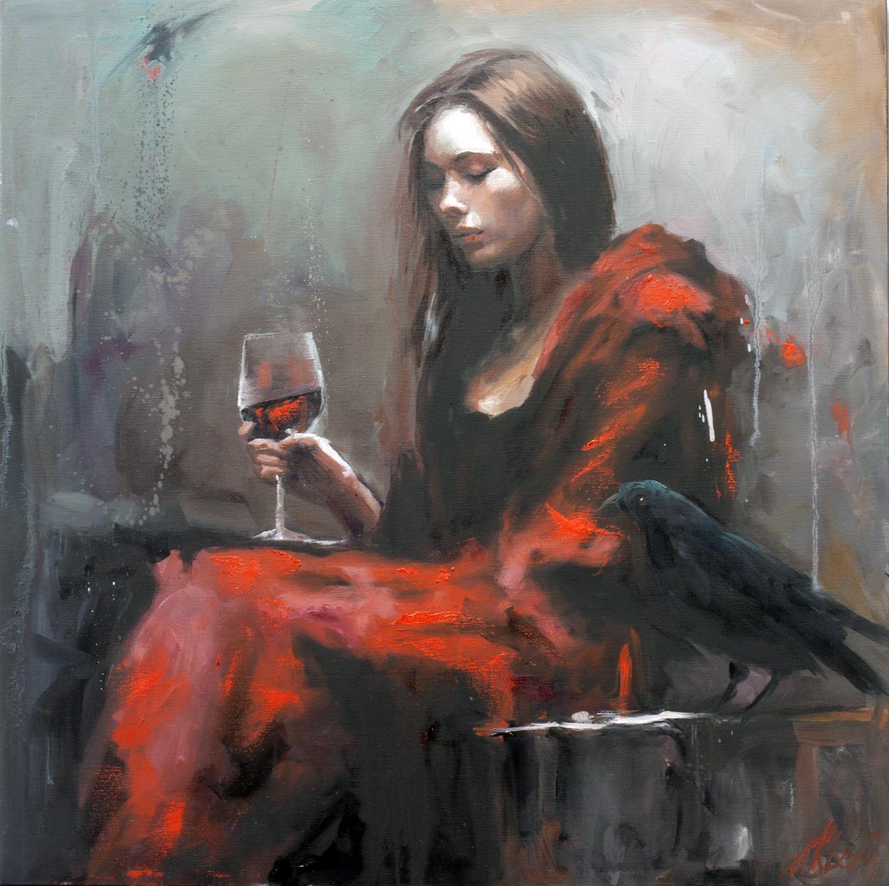 Segreti, Pittura, Olio su tela - Painting di Alexandr Klemens