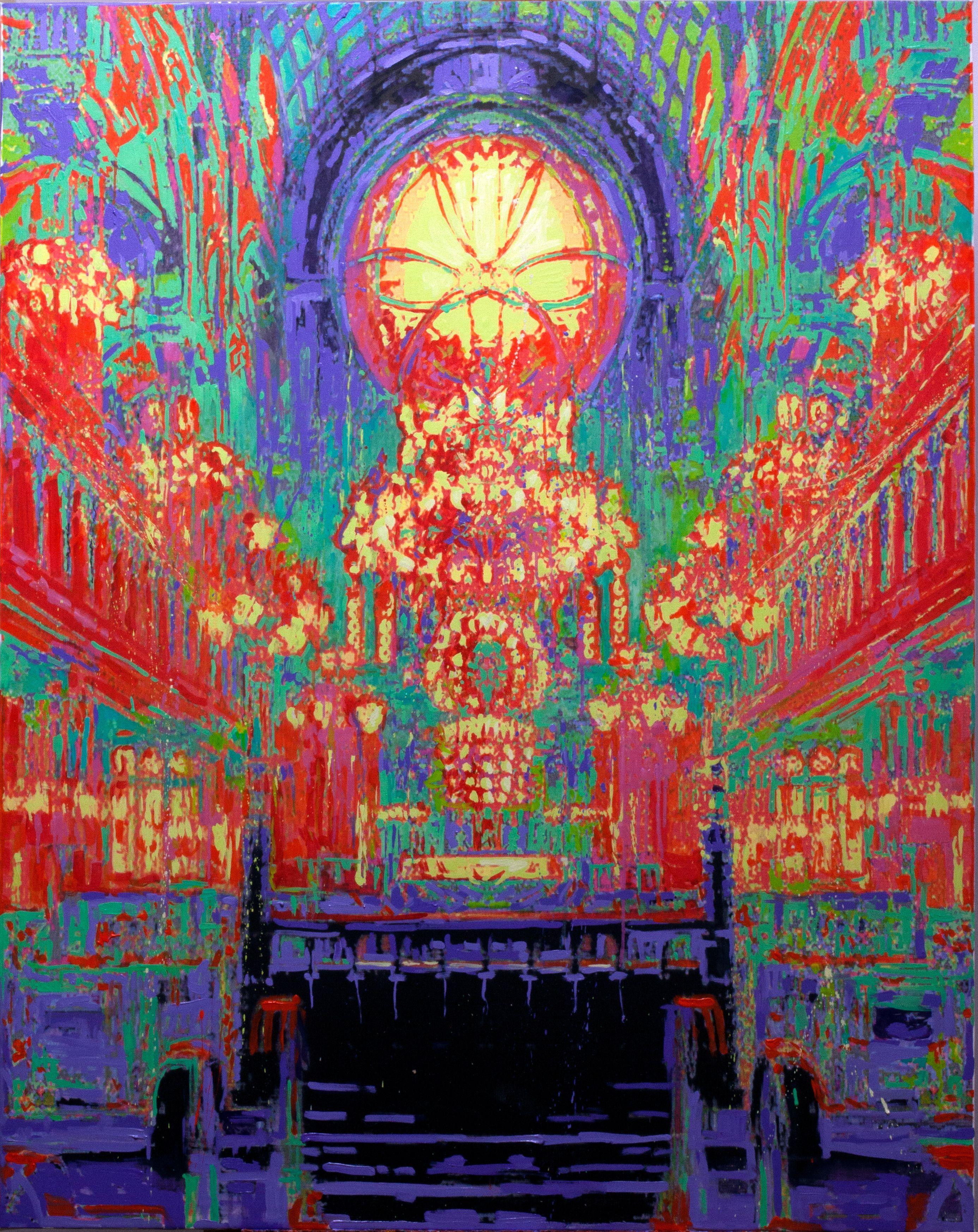 Cheerfully, solemnly, thoughtfully. Light, beautiful, colorful. A bit oriental and religious. Synagogue! :: Painting :: Fine Art :: This piece comes with an official certificate of authenticity signed by the artist :: Ready to Hang: Yes :: Signed:
