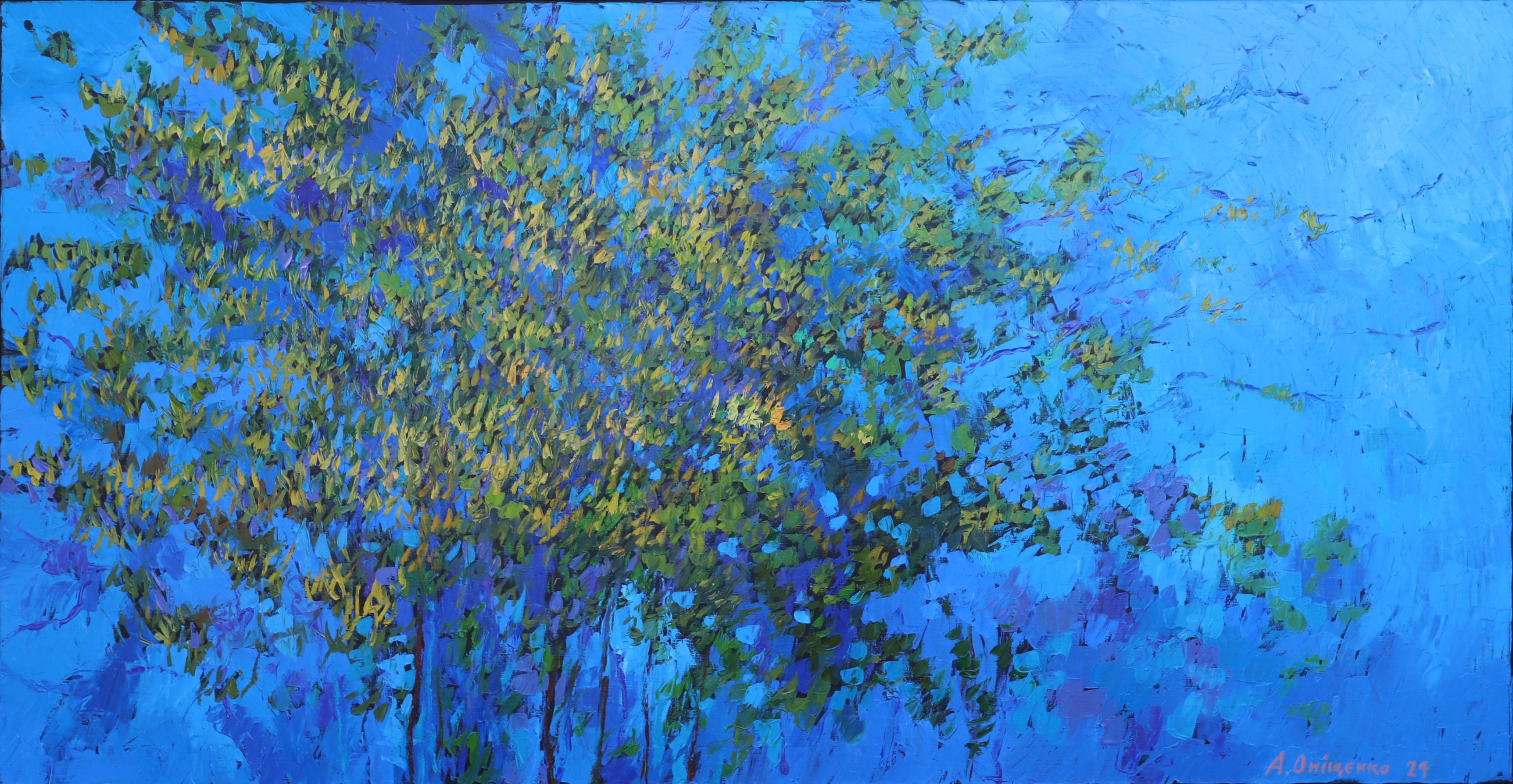 Floral Symphony – Forsythia - Painting by Alexandr Onishenko