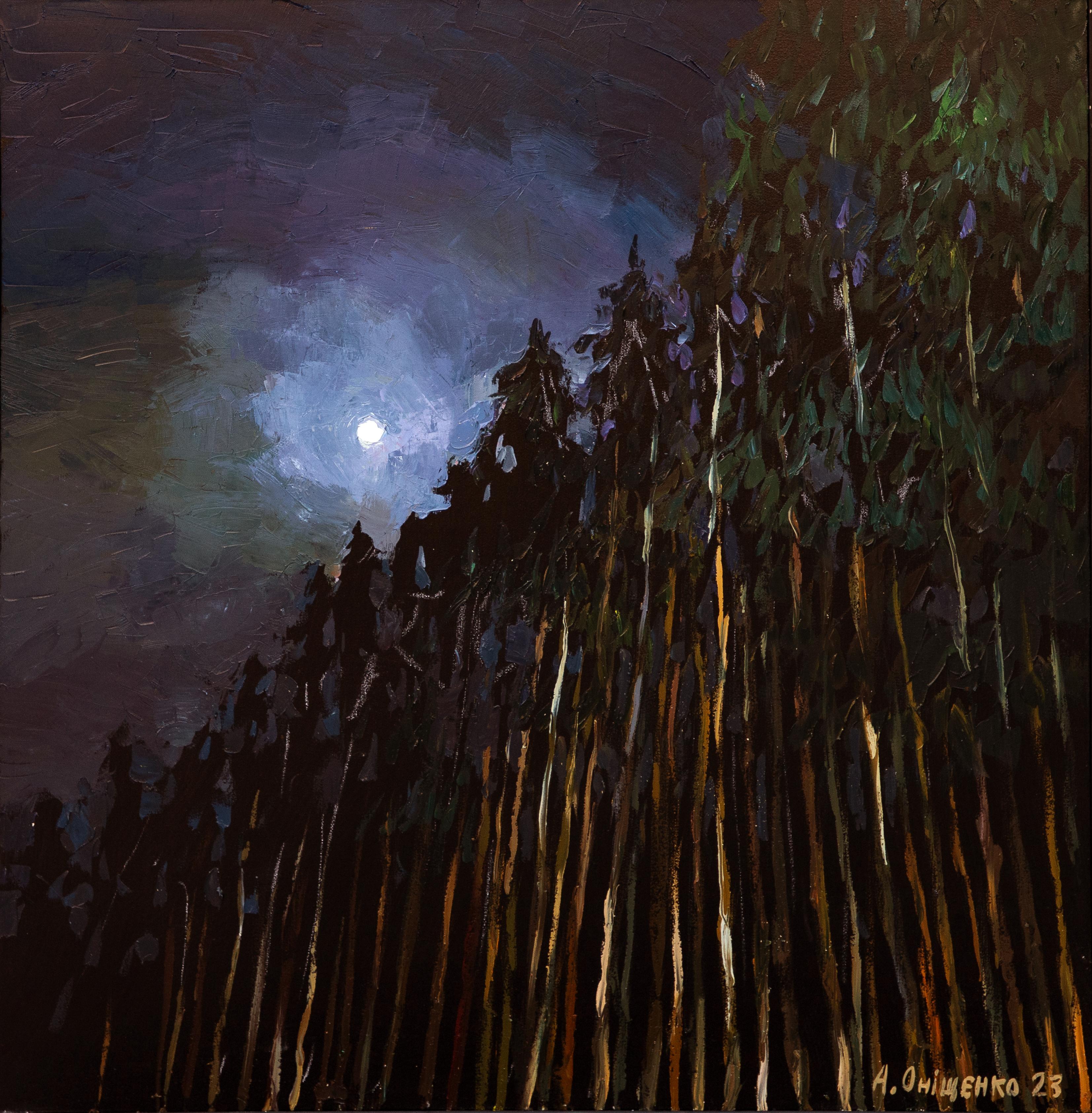 Full Moon - Impressionist Painting by Alexandr Onishenko