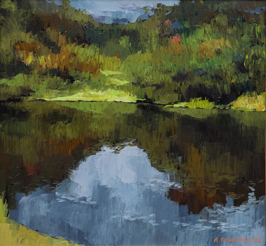 Silent Lake - Impressionist Painting by Alexandr Onishenko
