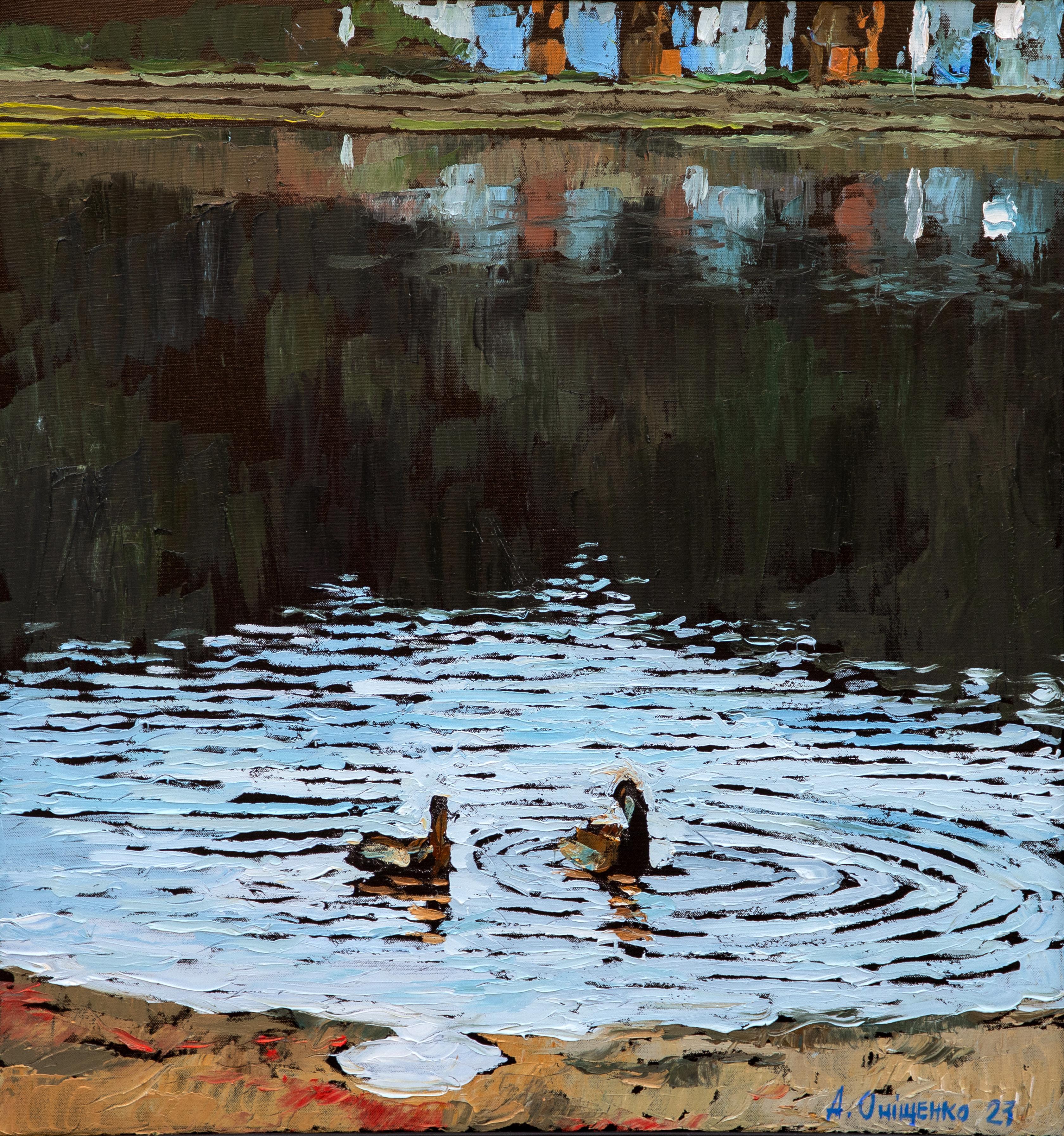 Schwimmendes Duo (Impressionismus), Painting, von Alexandr Onishenko