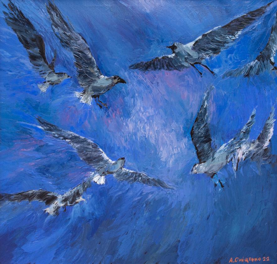 Waiting for a Freely Flight - Impressionnisme Painting par Alexandr Onishenko